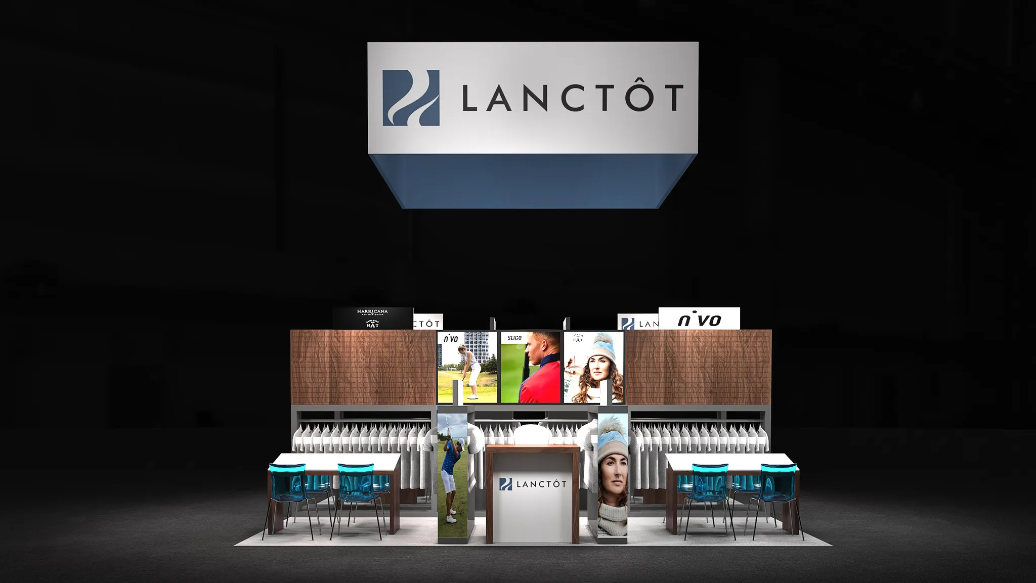 20x20 Island booth design by Reaction Space